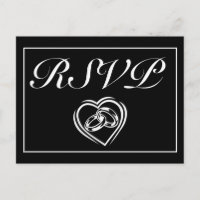 Modern minimalist vit svart RSVP-inbjudan