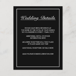 Modern minimalist vit svart tilläggskort