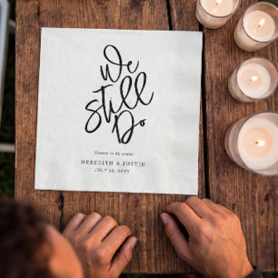 Modern minimalist Vow Renewal Party Napkins Pappersservett