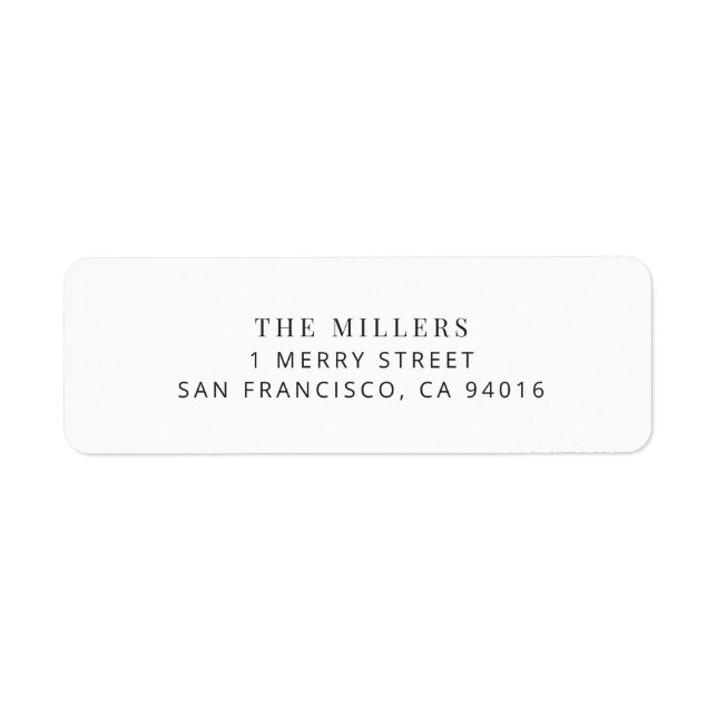 Modern Minimalist Wedding Address Label Returadress Etikett (Framsidan)