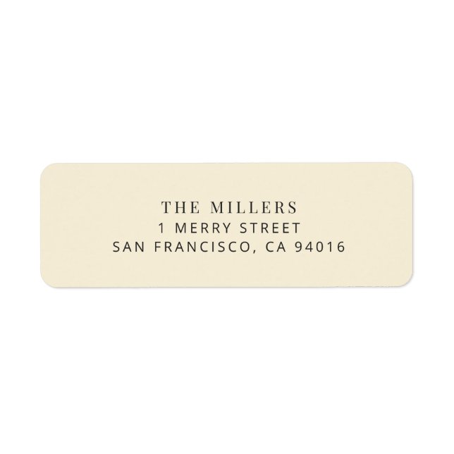 Modern Minimalist Wedding Address Label Returadress Etikett (Framsidan)