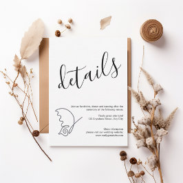 Modern Minimalist Wedding Details Card Inbjudningar
