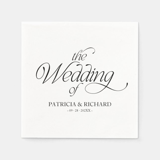 Modern Minimalist Wedding Elegant  Pappersservett (Framsidan)