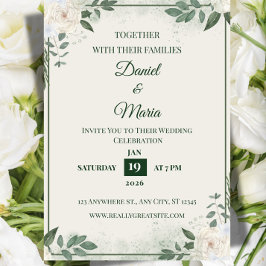 Modern Minimalist Wedding Invitation Template Inbjudningar