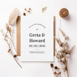 Modern Minimalist Wedding Invitation with star Inbjudningar