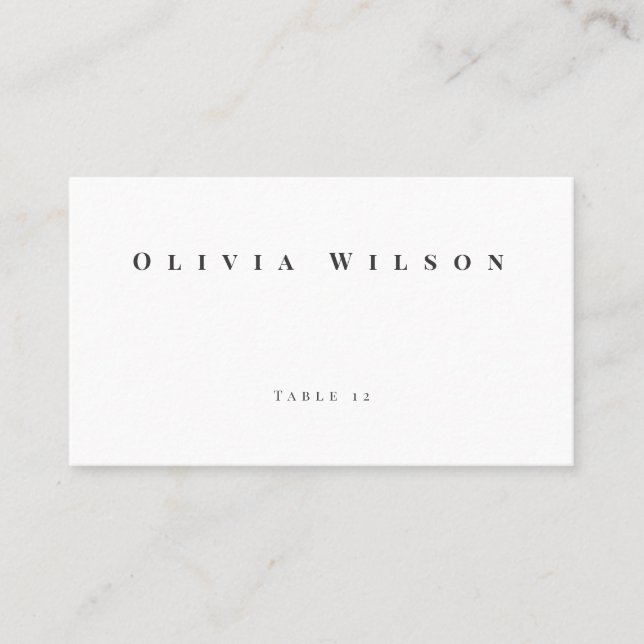 Modern Minimalist Wedding Place Card Visitkort (Framsida)