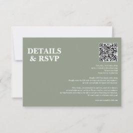 Modern Minimalist Wedding RSVP Card OSA Kort