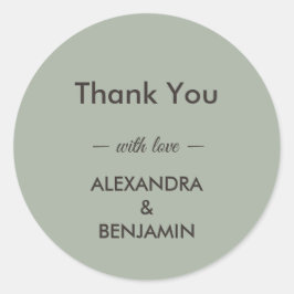 Modern Minimalist Wedding | Sage Green Timeless Runt Klistermärke