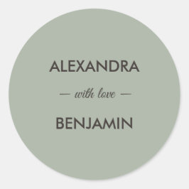 Modern Minimalist Wedding | Sage Green Timeless Runt Klistermärke
