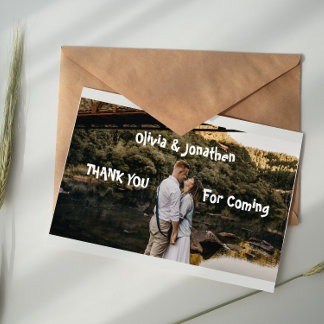 Modern Minimalist Wedding Thank You Card Tilläggskort