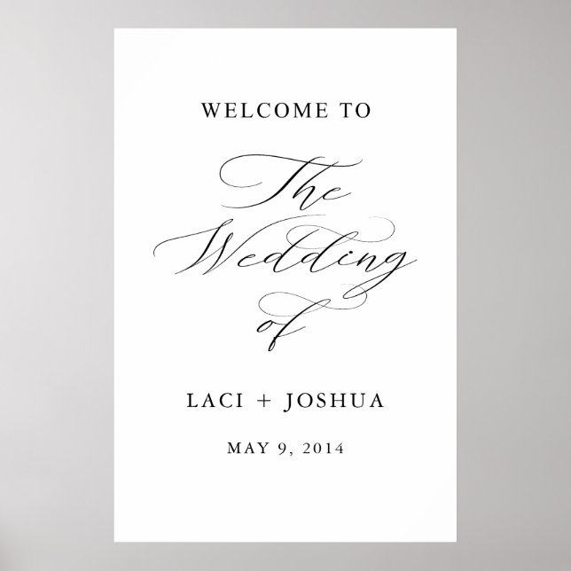 Modern Minimalist Wedding Welcome Sign – Chic Poster (Framsidan)