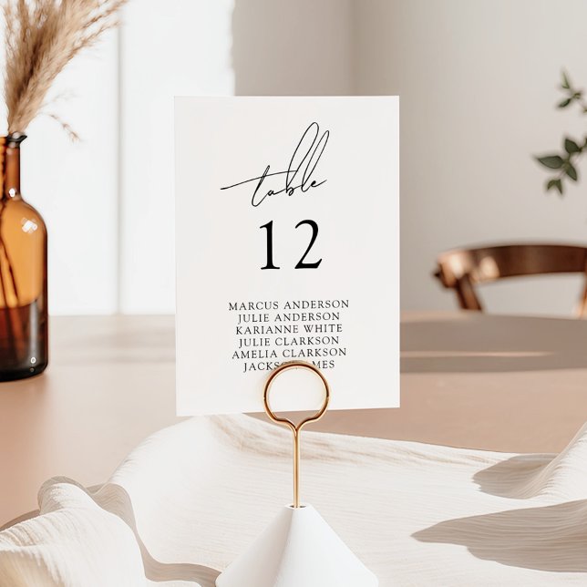Modern minimalist & Whimsical Script Bordsnummer (Skapare uppladdad)
