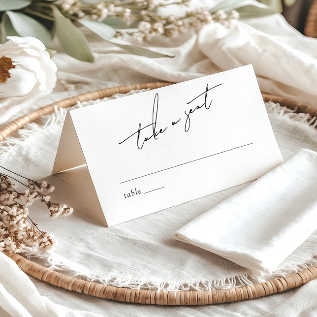 Modern minimalist & Whimsical Script Placeringskort (Skapare uppladdad)