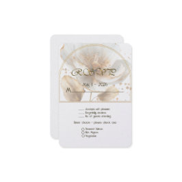 Modern Minimalist White and Gold Wedding OSA Kort