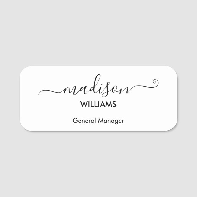 Modern minimalist White Company Employee Namnbricka (Framsida)