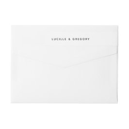 Modern Minimalist White Wrap Around Return Address Etikettband