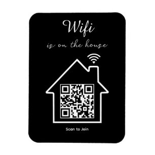 Modern minimalist WiFi QR-kod flexibelt foto Magnet