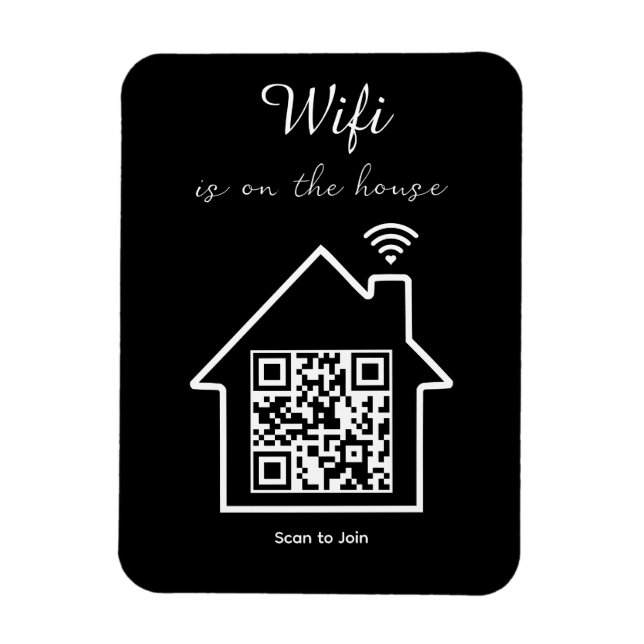 Modern minimalist WiFi QR-kod flexibelt foto Magnet (Vertikal)