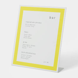 Modern Minimalist yellow drinks Bar Pedestal Sign