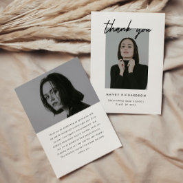 Modern Minimalistic Script 2-Photo Graduation Tack Kort