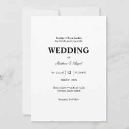 Modern Minimalistic Wedding Invitation Inbjudningar