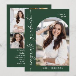 Modern minimalistisk 1 5-PHOTO-Studentfest Inbjudningar