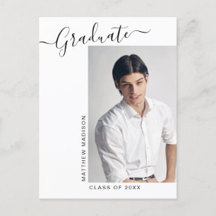 Modern minimalistisk 1-foto-Studenten-meddelande Vykort