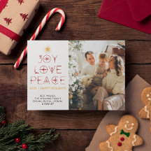 Modern minimalistisk 1-fotokort för Helgdag-julkor