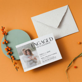 Modern Minimalistisk 3-Foto Svart & Vitt Förlovnin Inbjudningar