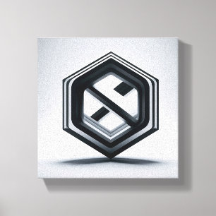 Modern Minimalistisk 3D Hexagon Konst - Abstrakt G Canvastryck