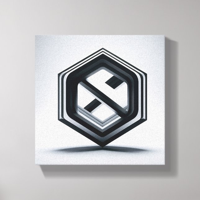 Modern Minimalistisk 3D Hexagon Konst - Abstrakt G Canvastryck (Framsida)