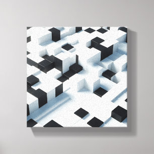 Modern minimalistisk 3D-isometriska kuber - Abstra Canvastryck