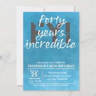 Modern minimalistisk 40-årsfirande inbjudningar