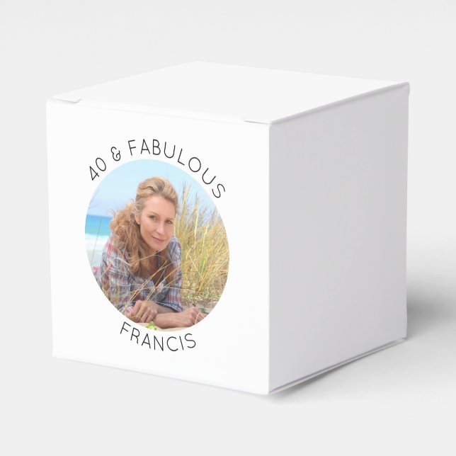 Modern minimalistisk 40 och Fabulöst foto Presentaskar (Framsidan Sidan)