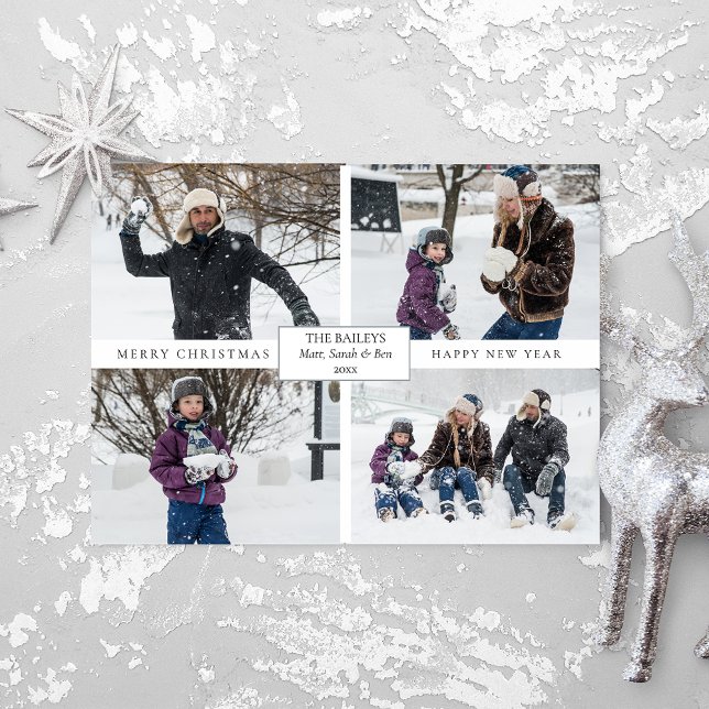 Modern minimalistisk 4-foto med text vykort (Skapare uppladdad)