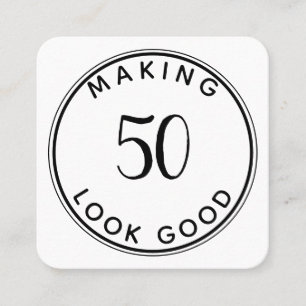 Modern minimalistisk 50:e födelsedagen fyrkantigt visitkort