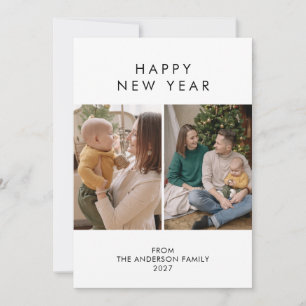 Modern minimalistisk 5-foto collage för nyår julkort