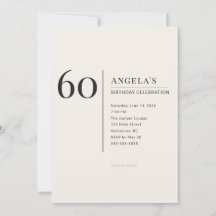 Modern minimalistisk 60-års firande för vuxna
