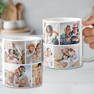 Modern minimalistisk 8-fotogaller collage kaffemugg
