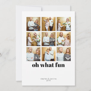 Modern Minimalistisk 9 Ruta Semesteroch Foto Julkort