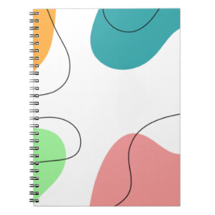 Modern Minimalistisk Abstrakt av Bright Färg Blobs Anteckningsbok
