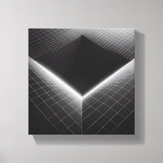 Modern minimalistisk abstrakt grid-tomrum - 3D-trå Canvastryck