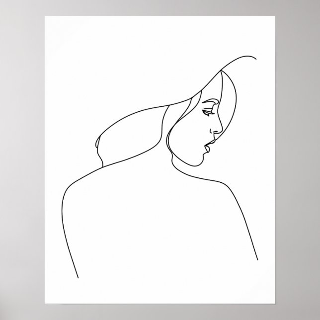 Modern minimalistisk Abstrakt Kvinnor i höggradig  Poster (Framsidan)