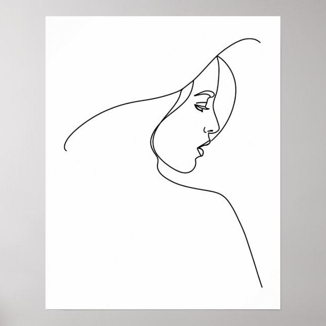 Modern minimalistisk Abstrakt Kvinnor i höggradig  Poster (Framsidan)