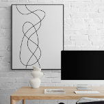 Modern Minimalistisk Abstrakt Line Art Teckning Poster<br><div class="desc">Enkel,  men ändå elegant abstrakt konst teckning i svartvitt.</div>