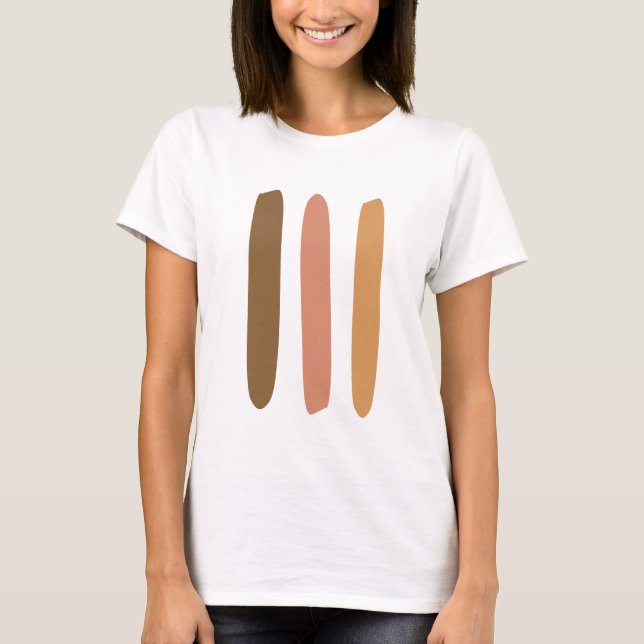 Modern Minimalistisk Abstrakt Line Art Teckning T Shirt (Framsida)