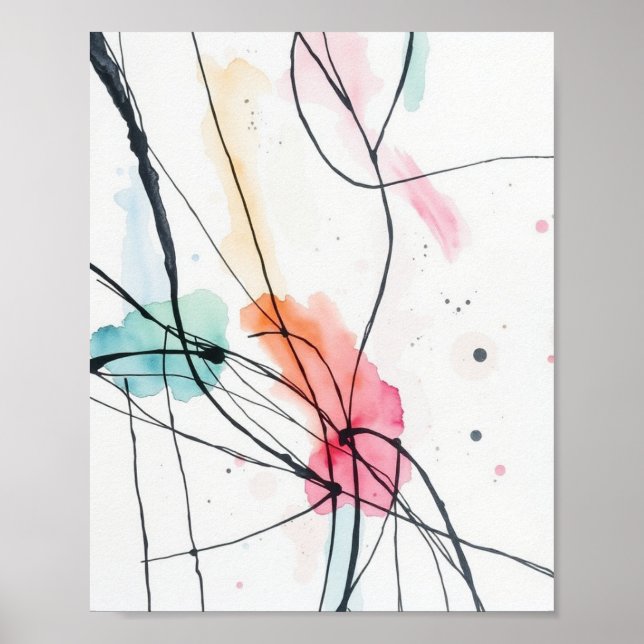 Modern minimalistisk abstrakt linjekonst ritad aff poster (Framsidan)