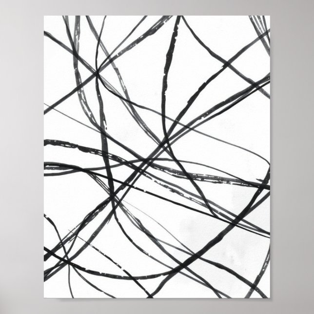 Modern minimalistisk abstrakt linjekonstaffisch poster (Framsidan)
