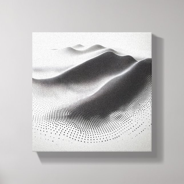 Modern minimalistisk abstrakt prickig landskapsbil canvastryck (Framsida)
