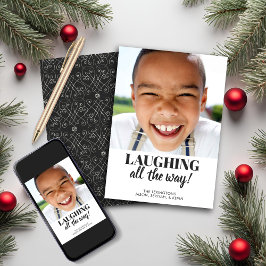 Modern minimalistisk abstrakt semesternfoto julkort